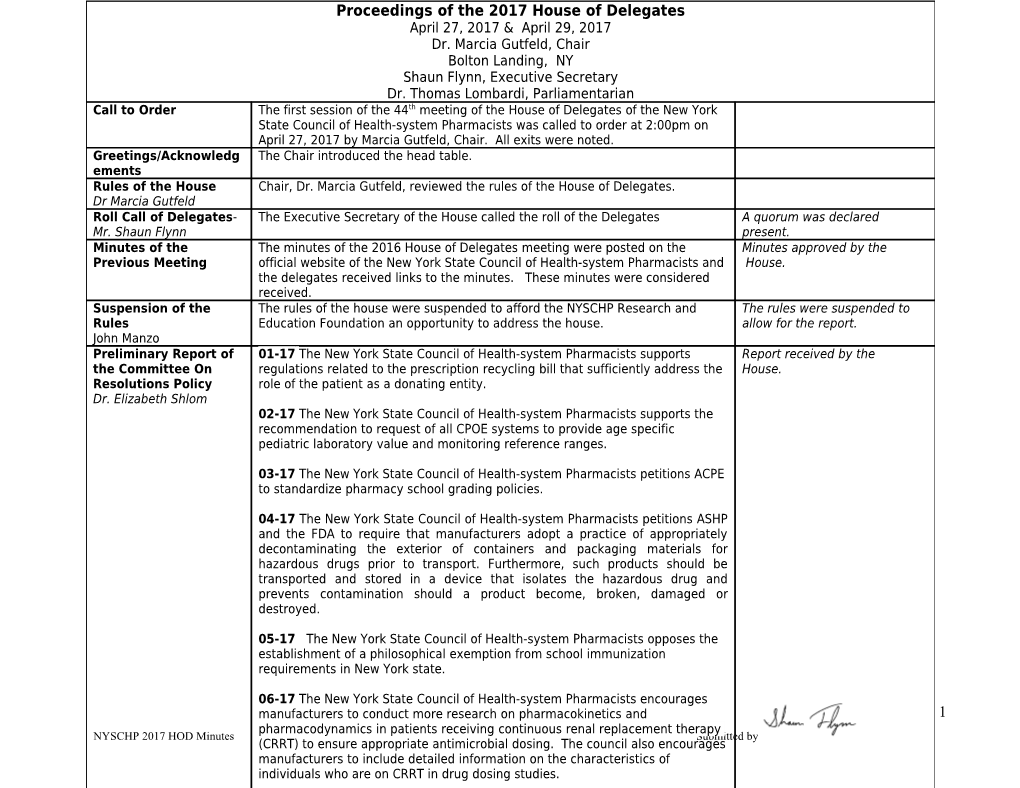 Proceedings of the 2005 House of Delegates