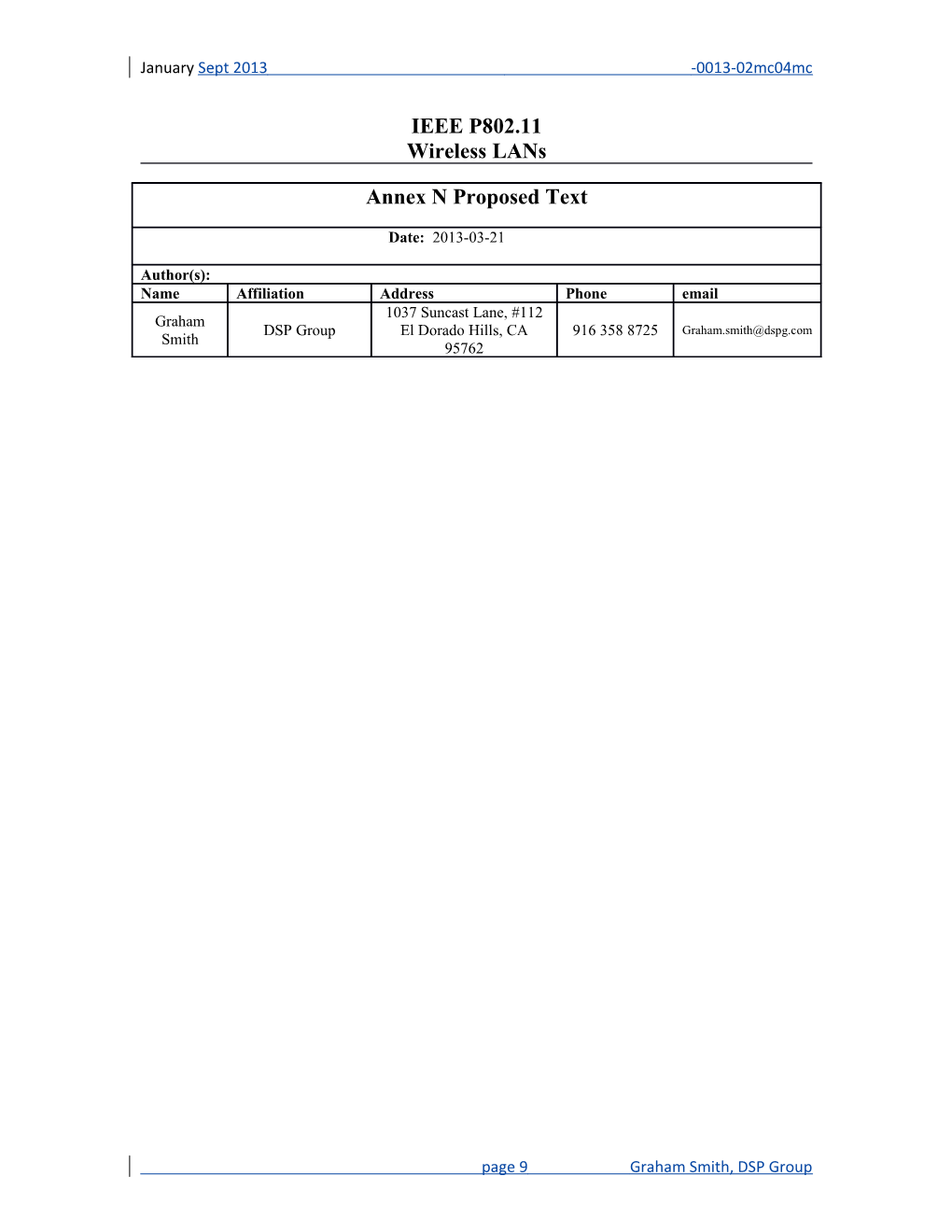 N.1 Example Use of TSPEC for Admission Control