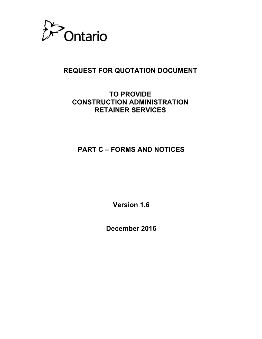 Retainer RFQ Part 'C' Forms