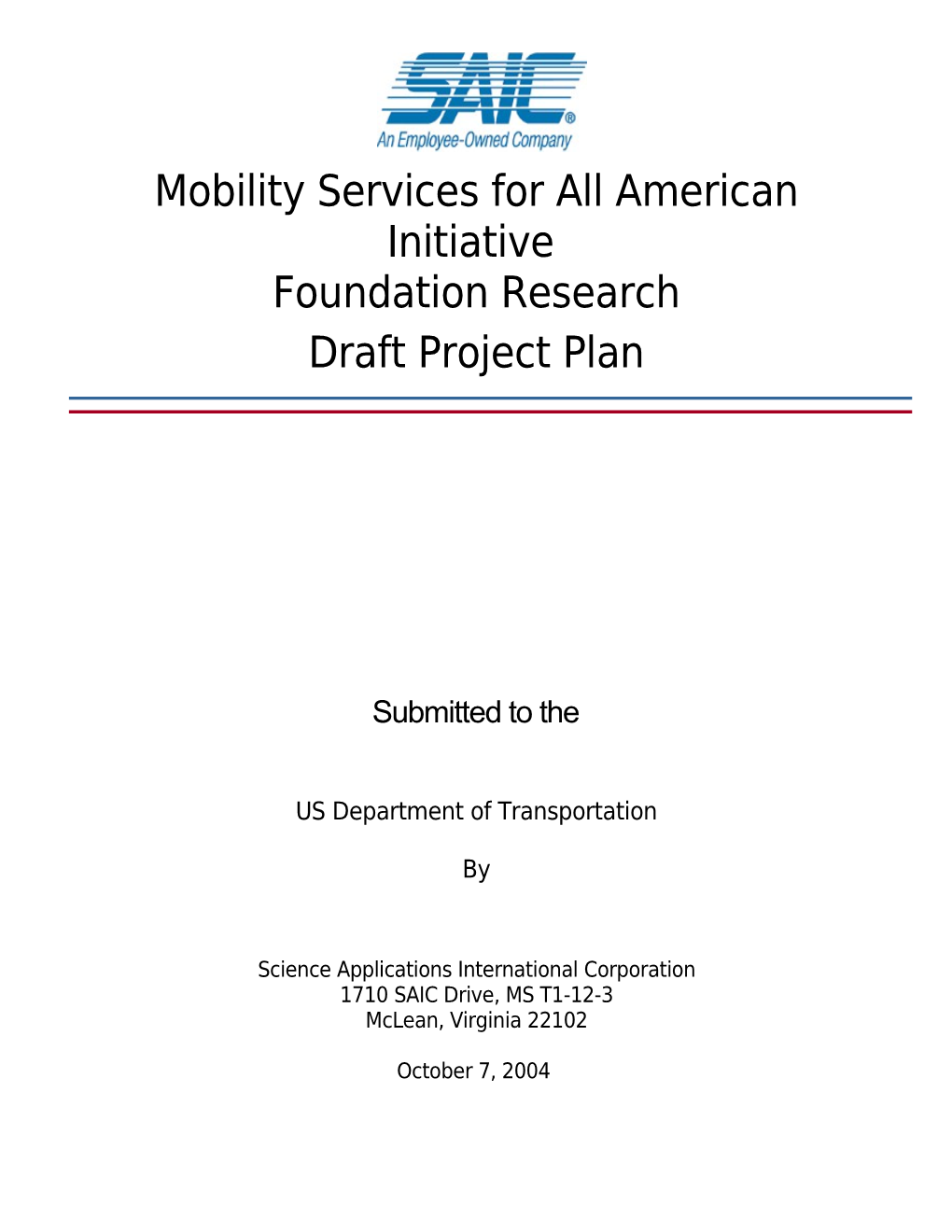 Mobility Services for All American Initiative Foundation Research