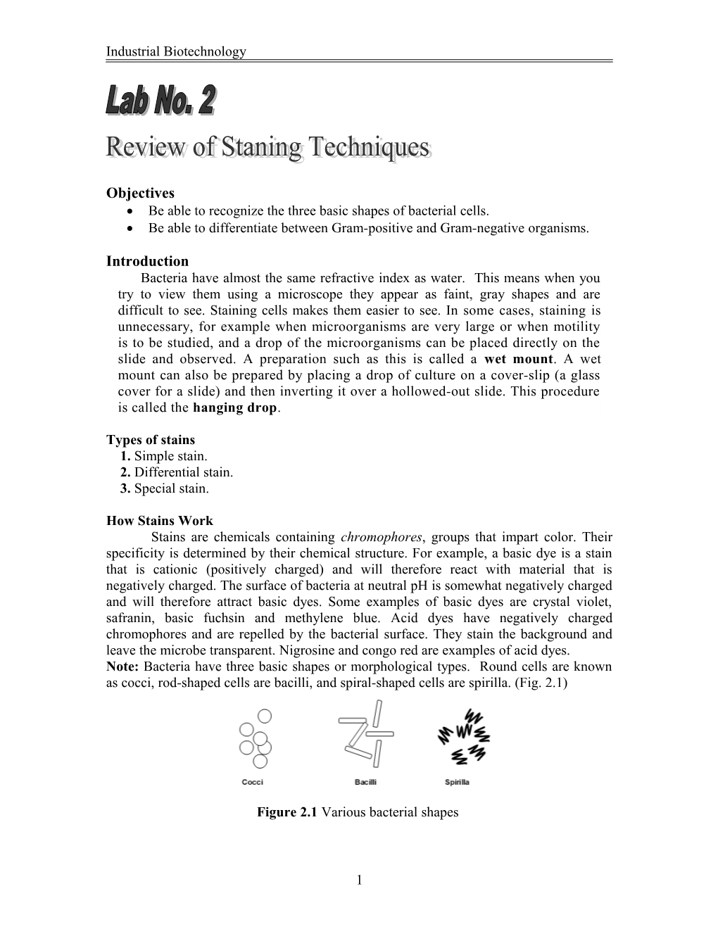 Be Able to Recognize the Three Basic Shapes of Bacterial Cells