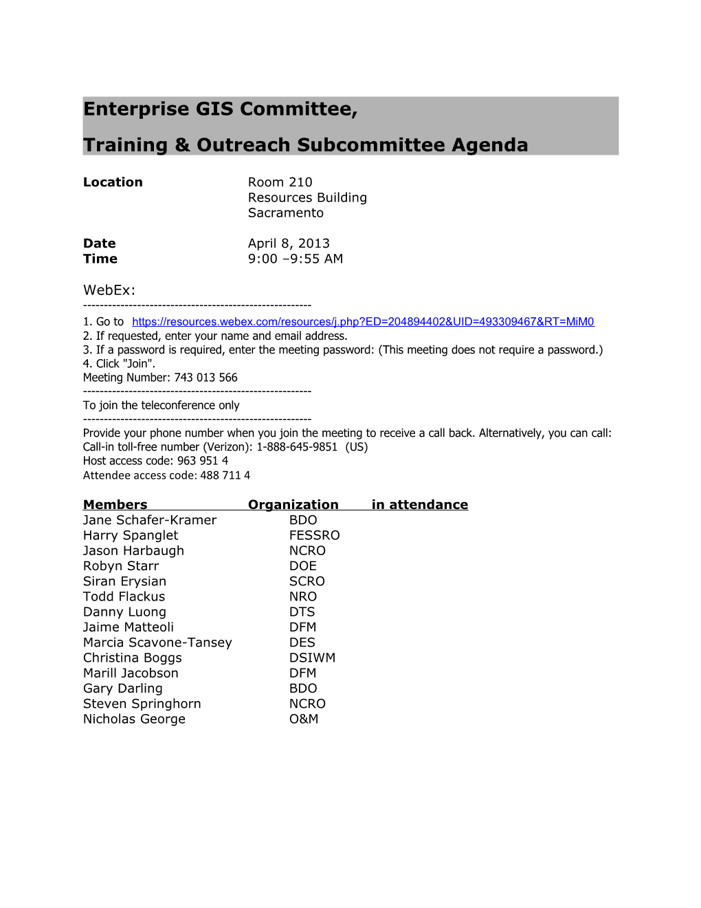 Training & Outreach Subcommittee Agenda s2