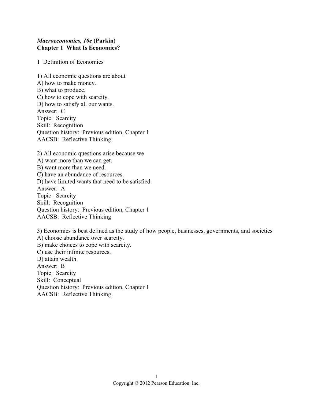 Macroeconomics, 10E (Parkin)