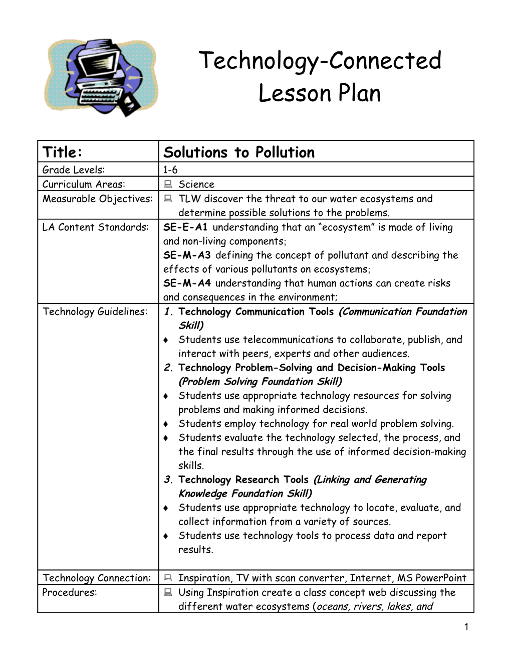 Technology-Connected Lesson Plan s7