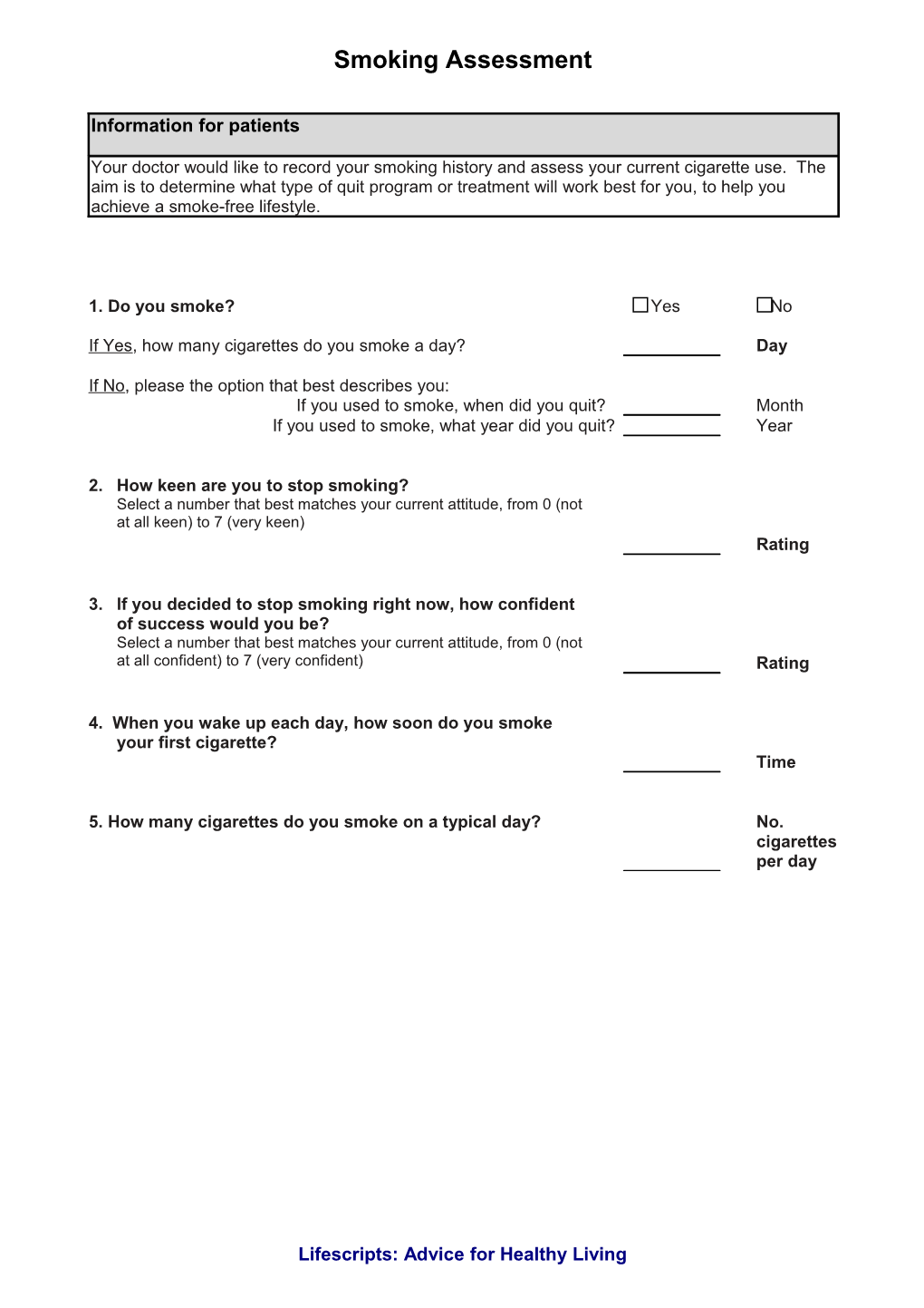 Smoking Assessment