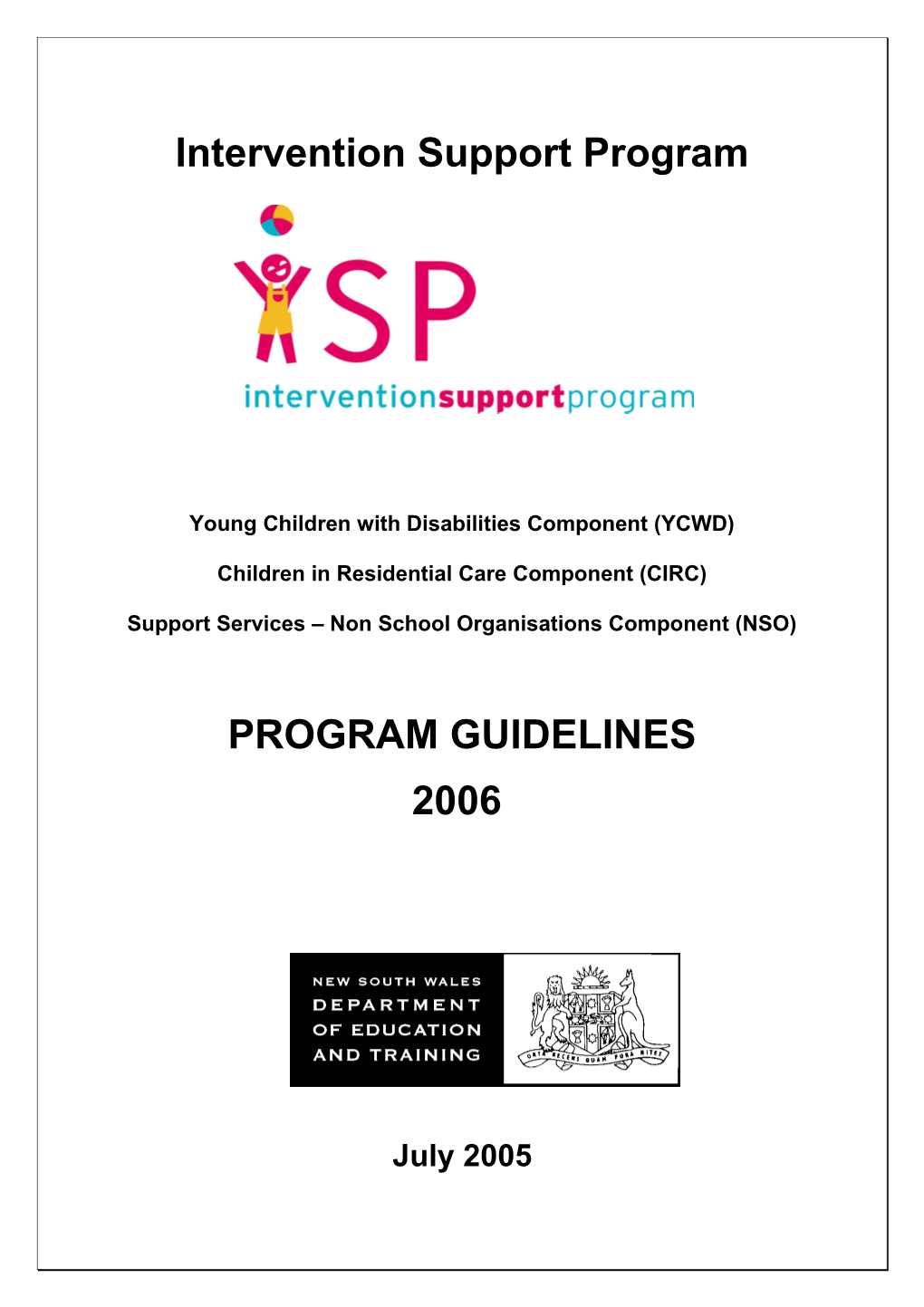 Young Children with Disabilities Component (YCWD)