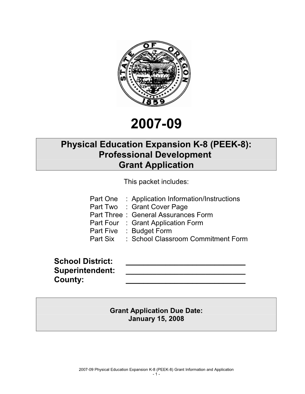 Physical Education Expansion K-8 (PEEK-8): Professional Development