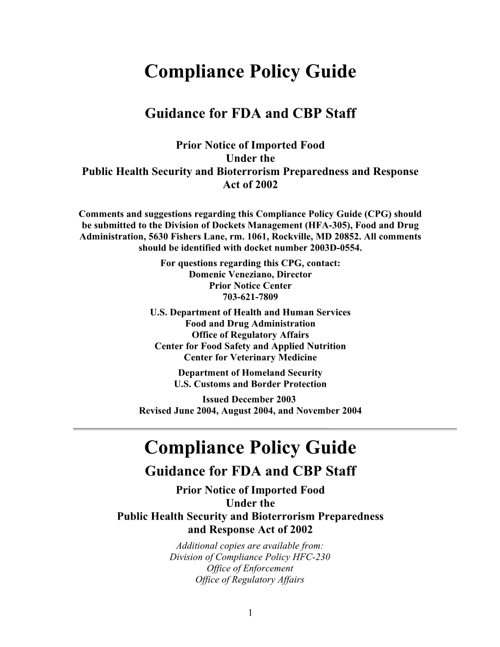 Compliance Policy Guide