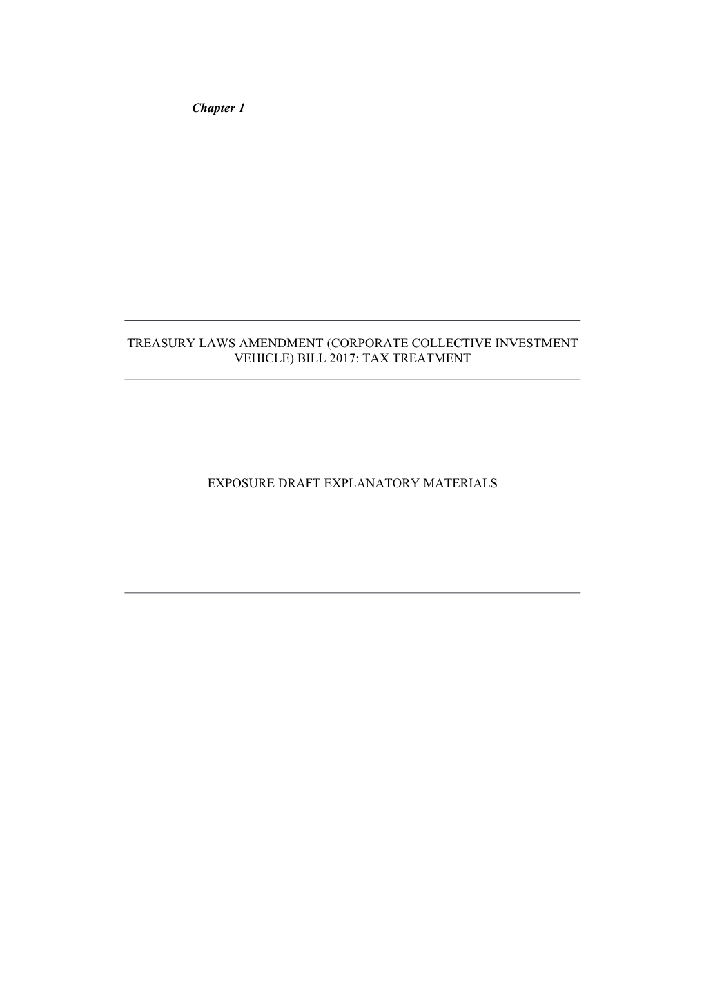 Treasury Laws Amendment (Corporate Collective Investment Vehicle) Bill 2017: Tax Treatment