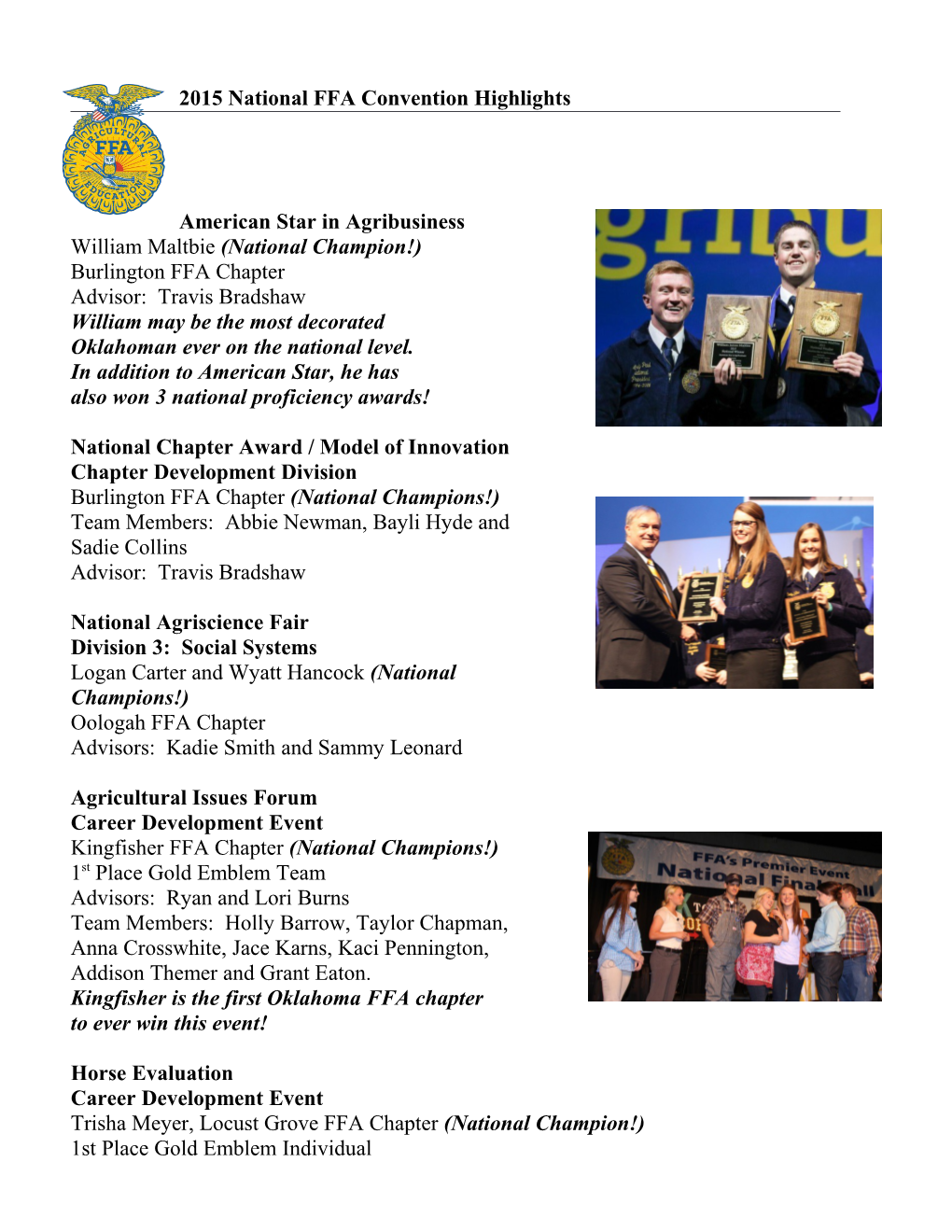 2015 National FFA Convention Highlights