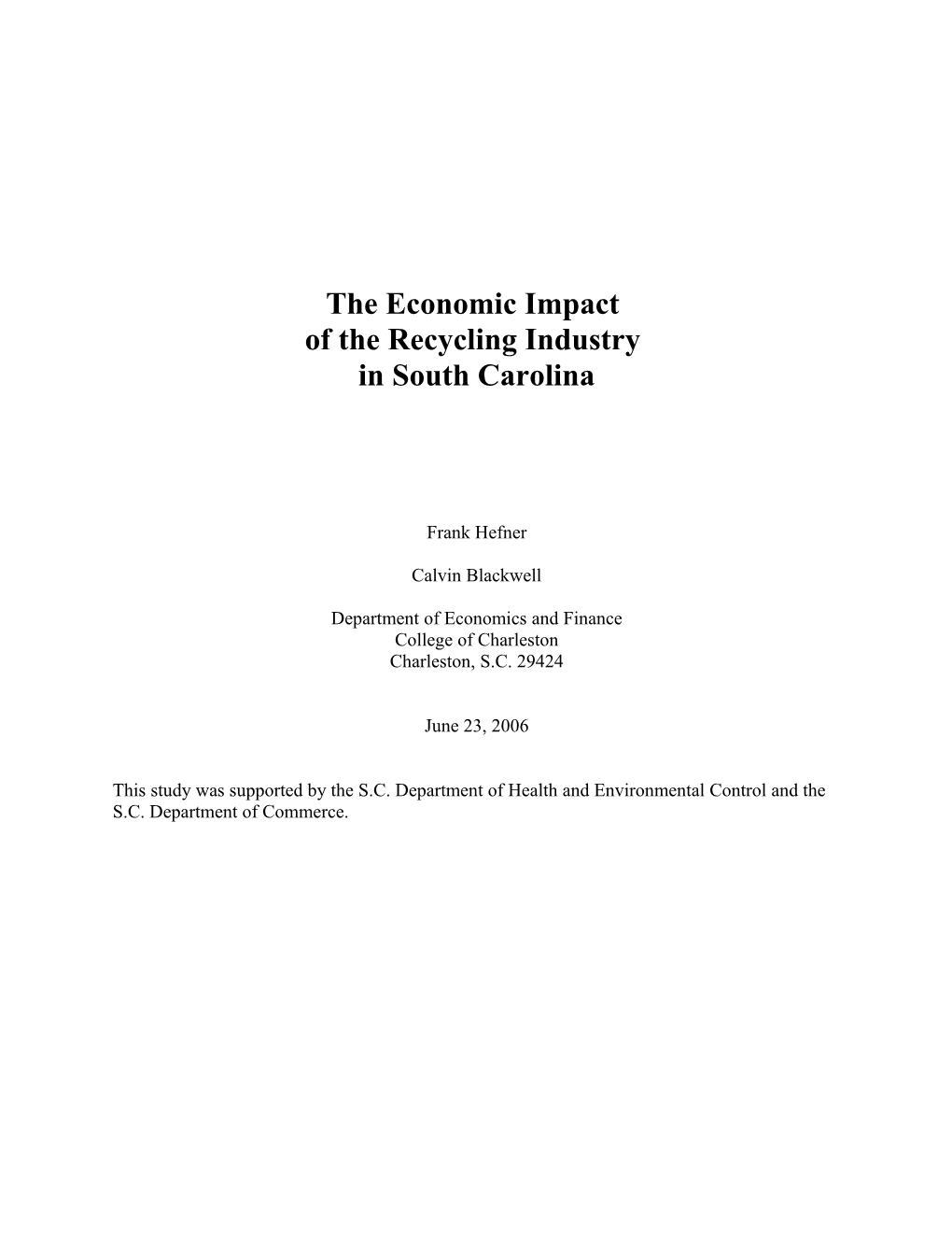 The Economic Impact