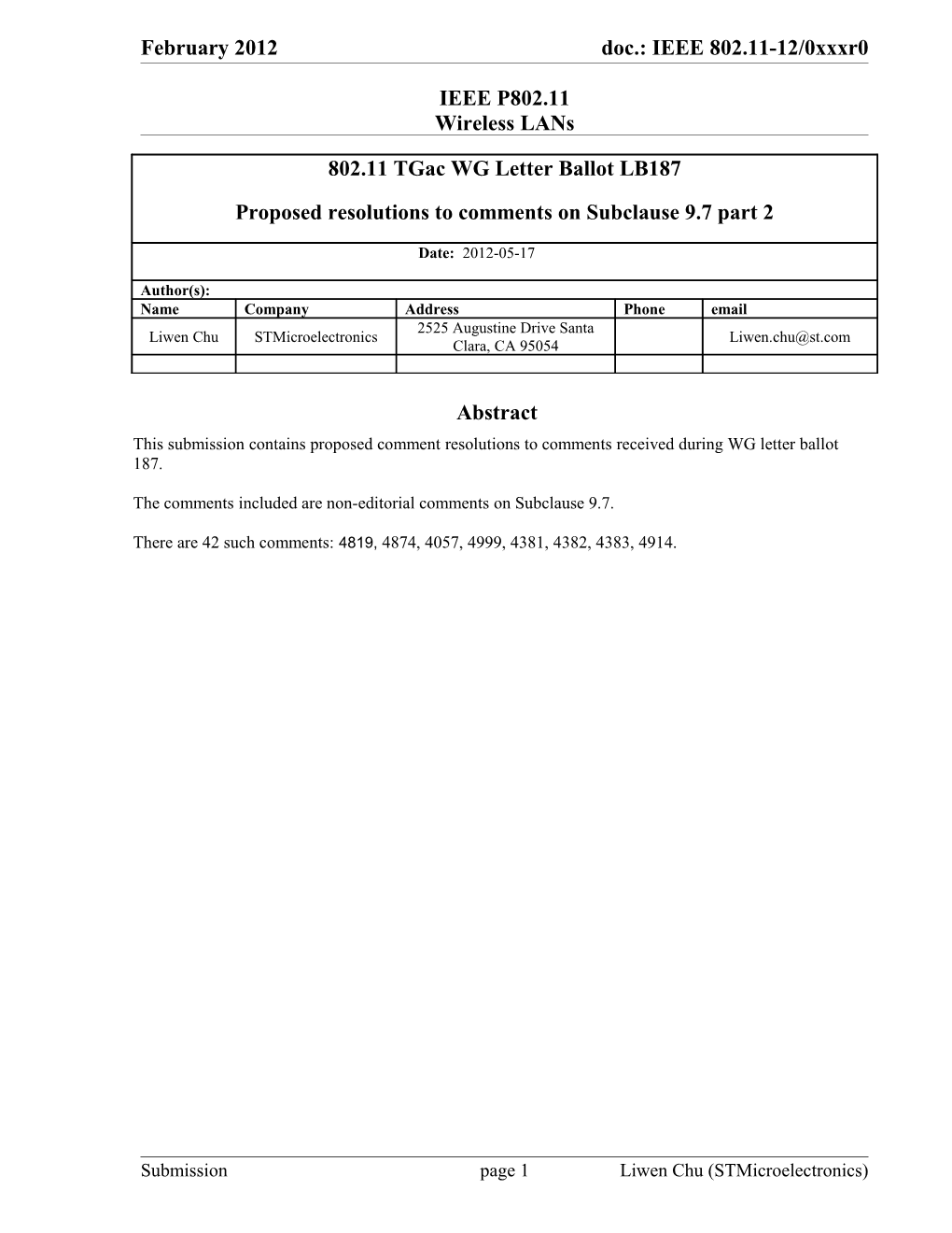 Editorial Instruction: Change Subclause 9.7.9 Per 11-11/1146R1