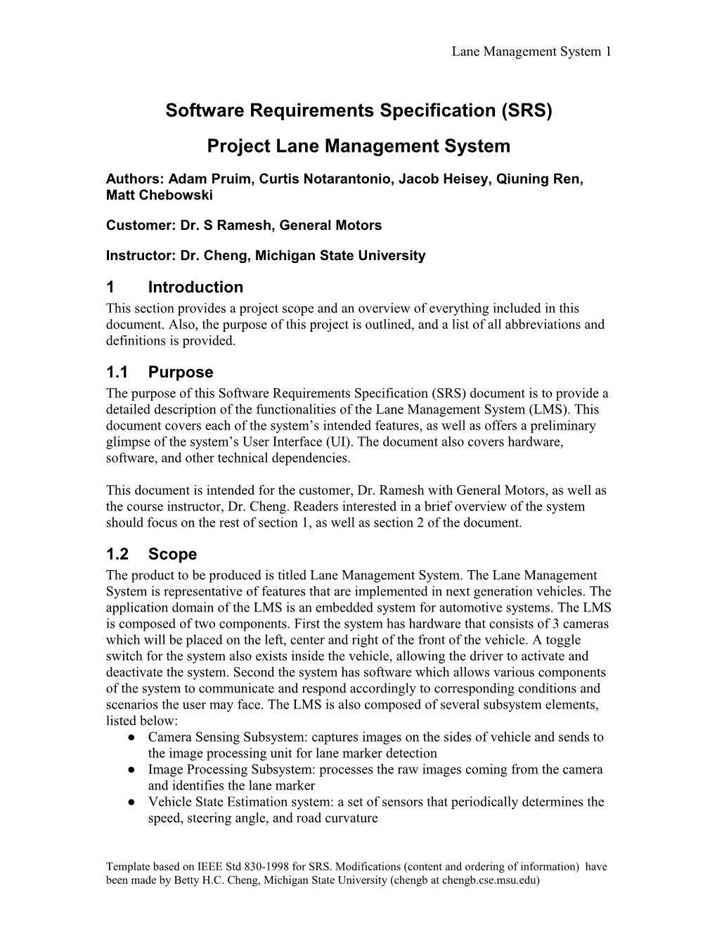 Software Requirements Specification (SRS)