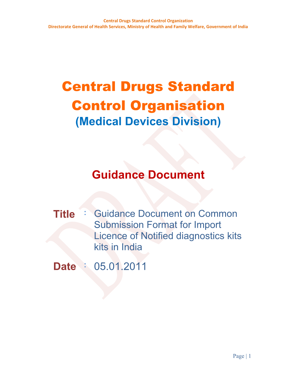 Guidance Document Cum Checklist for the Registration of Medical Devices for Import Into India s1