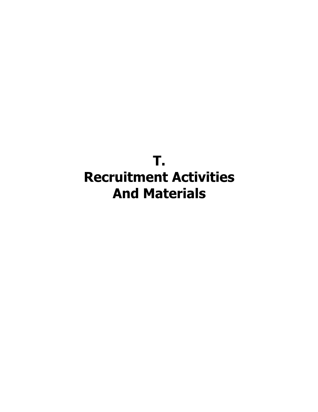 Recruitment Activities