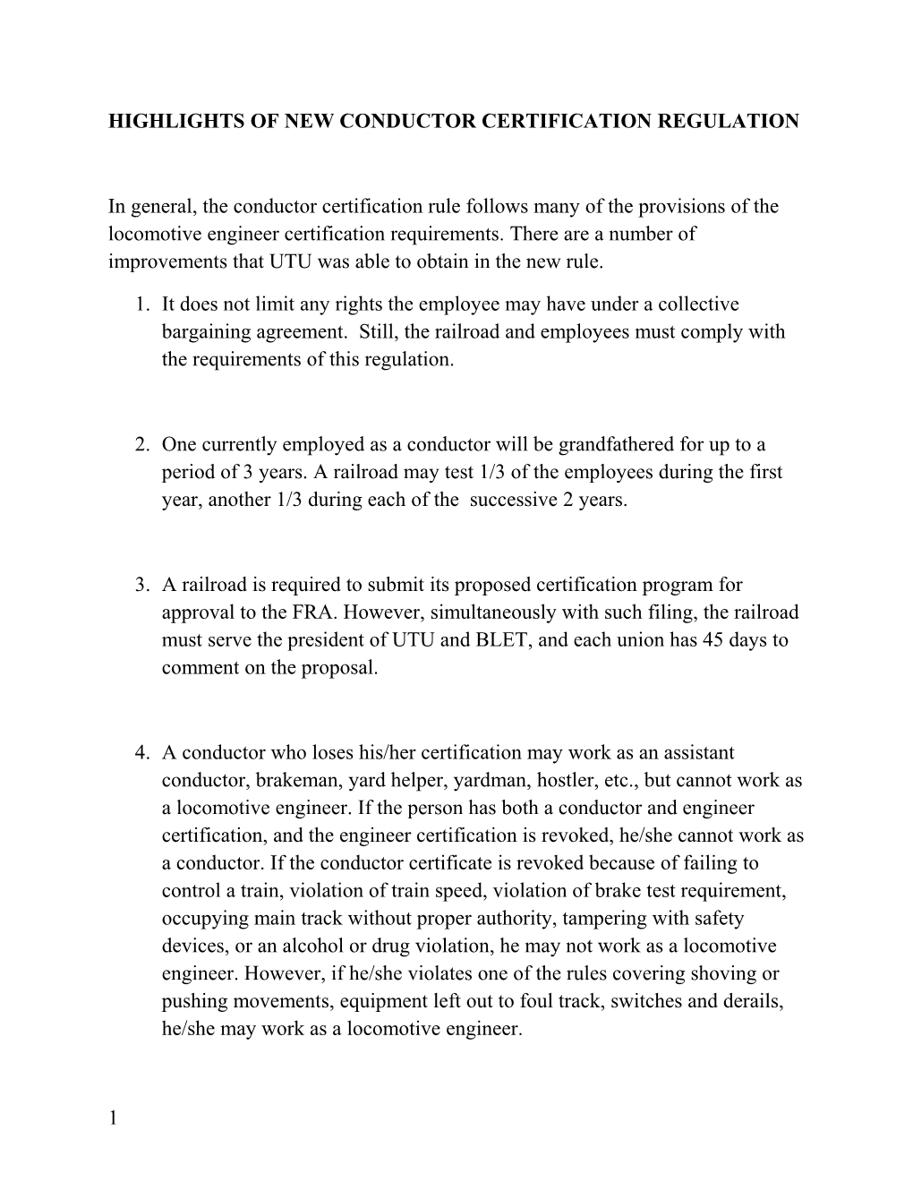 Highlights of New Conductor Certification Regulation