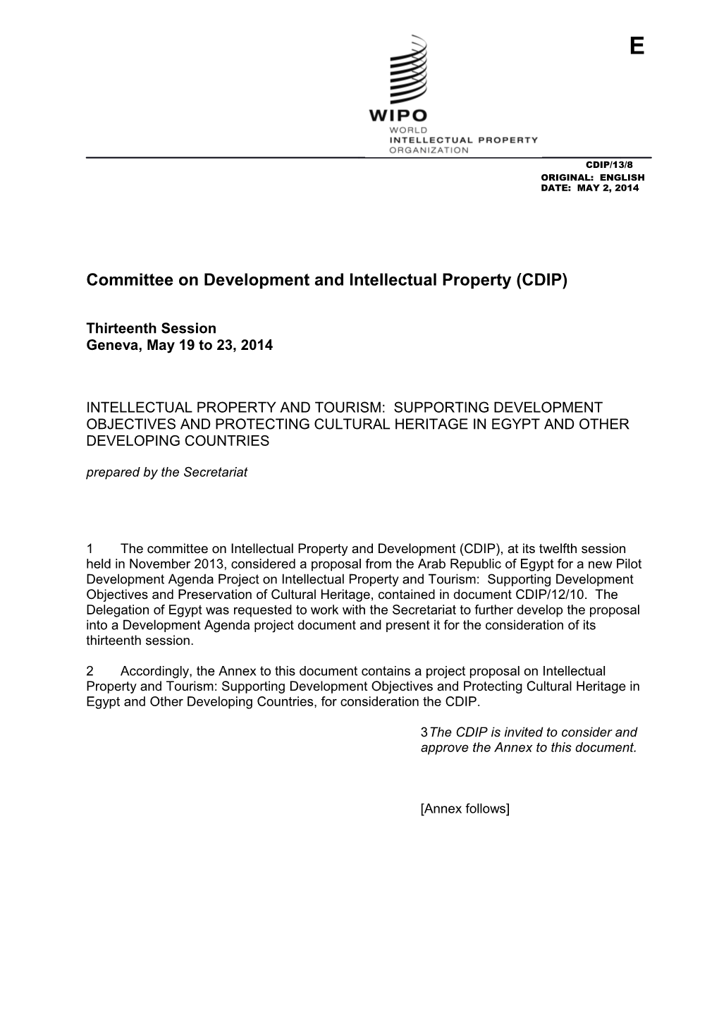 Committee on Development and Intellectual Property (CDIP) s3