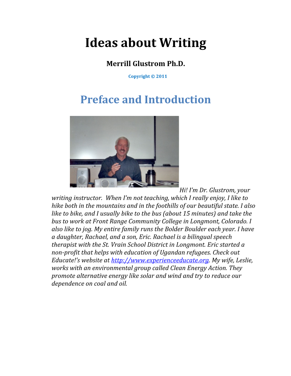 Ideas About Writing