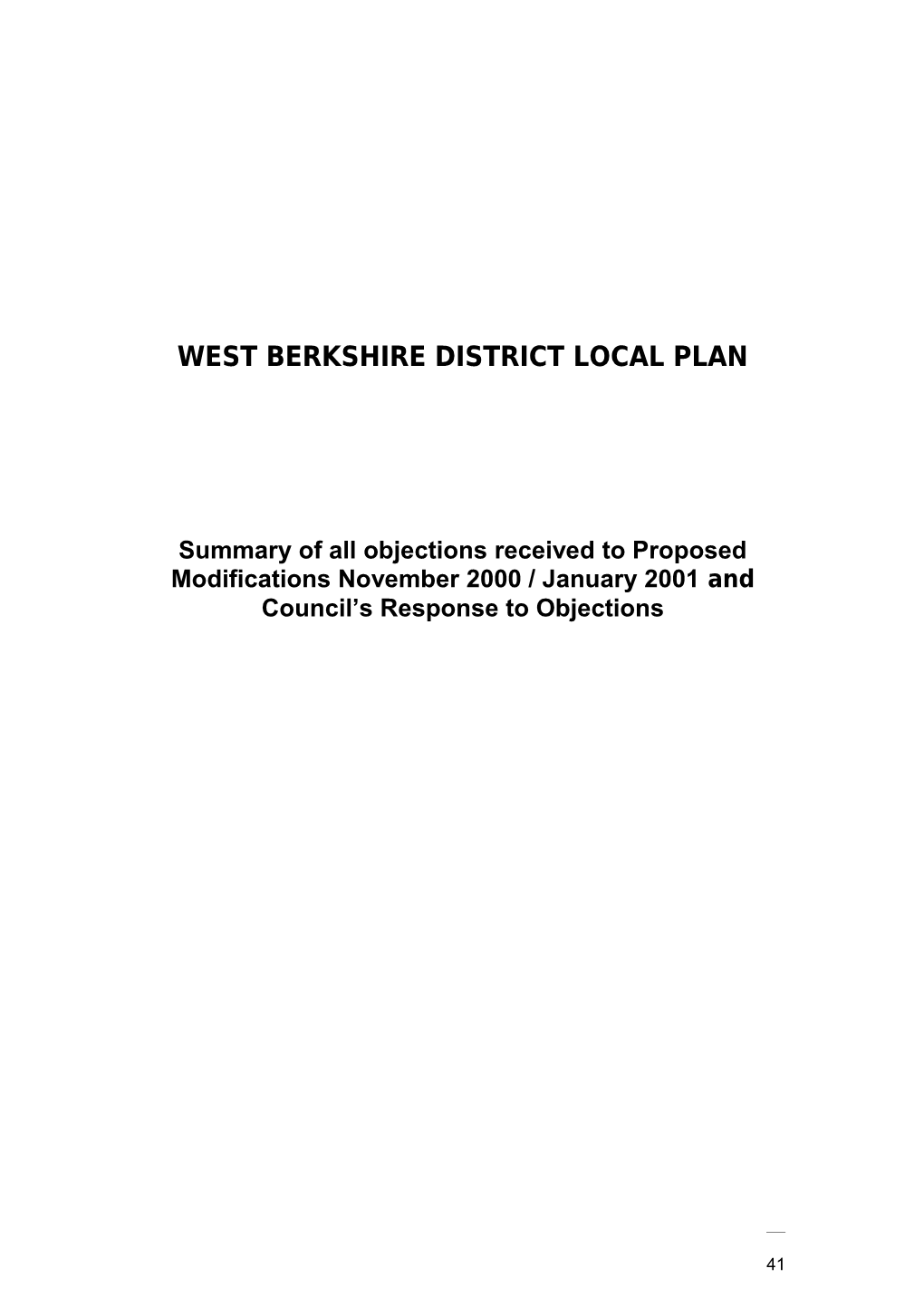 West Berkshire District Local Plan