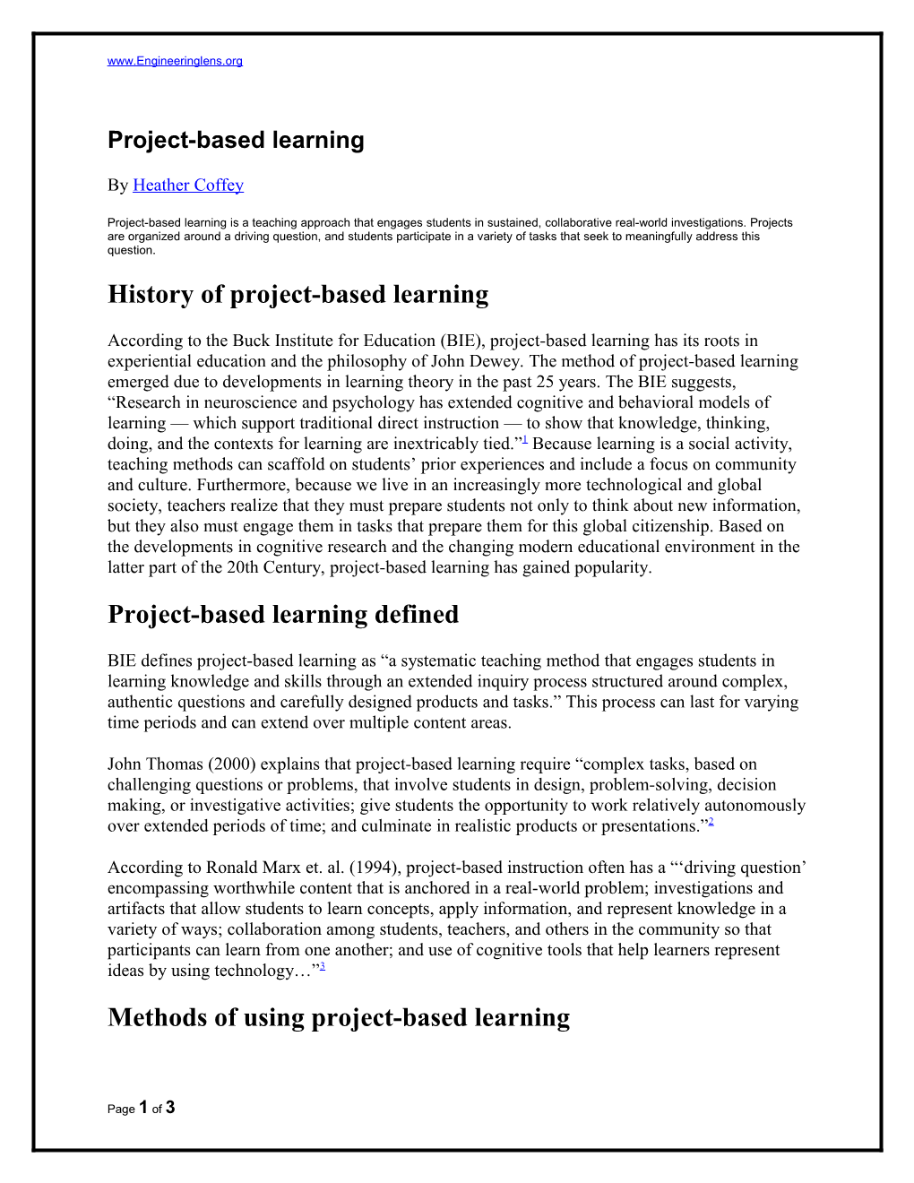 Project-Based Learning s1