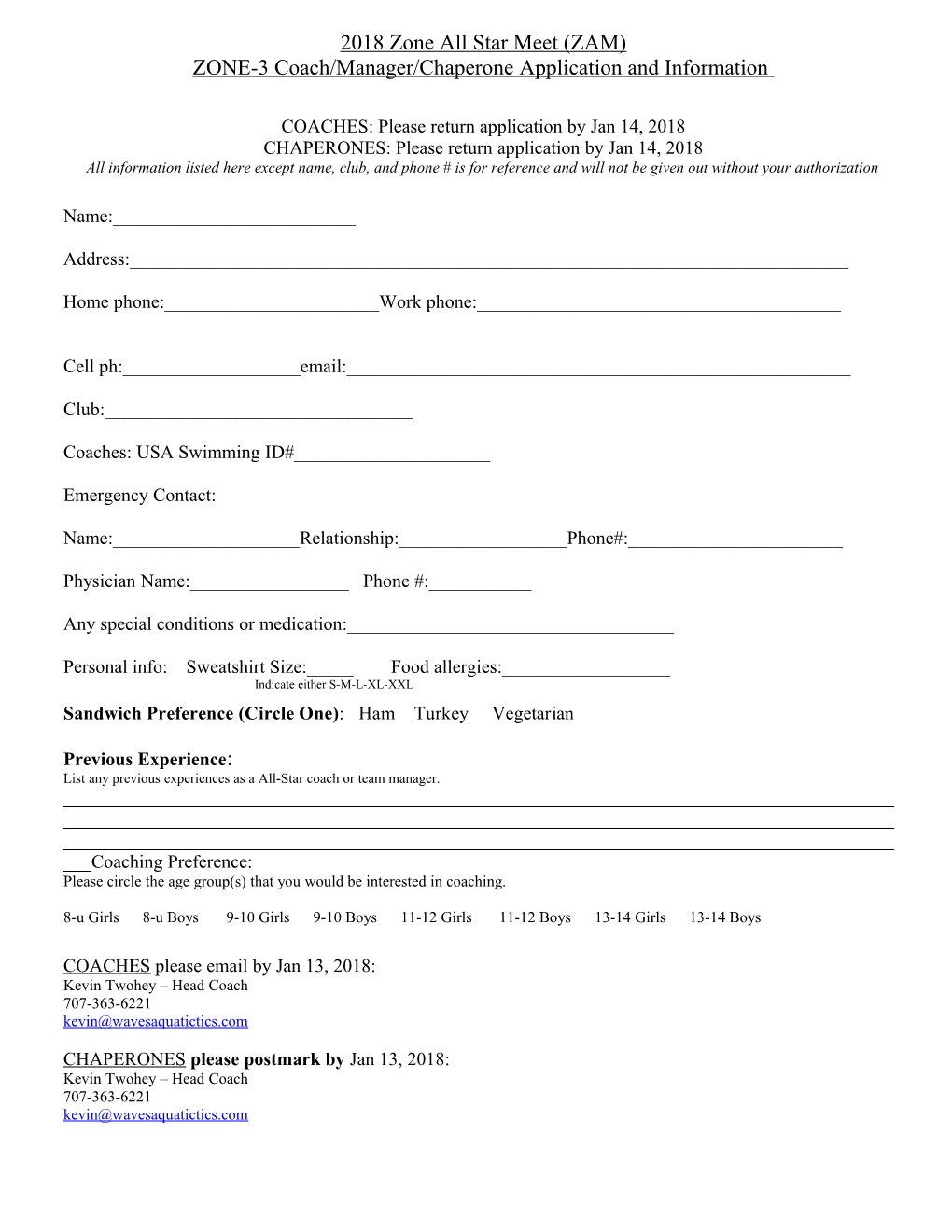 ZONE-3 Coach/Manager/Chaperone Application and Information s1