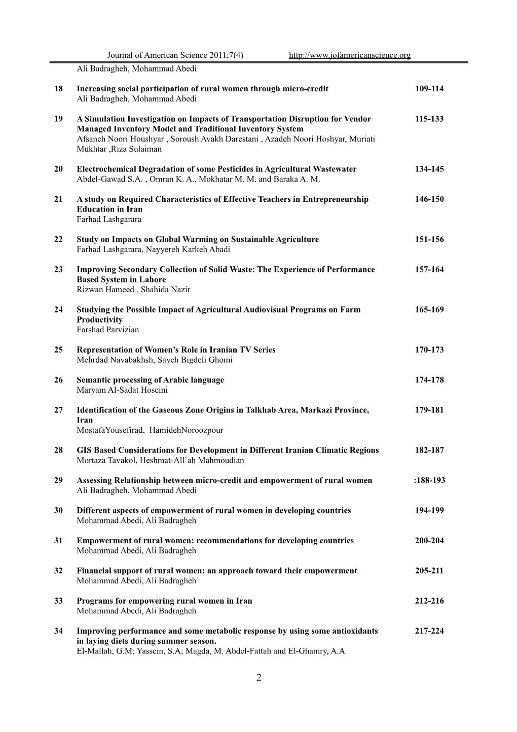 Journal of American Science 2011;7(4)