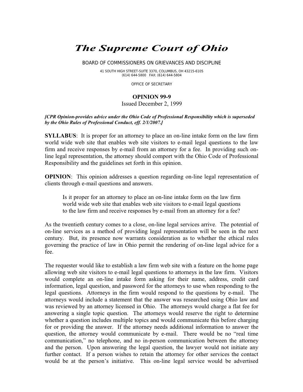 The Supreme Court of Ohio s29
