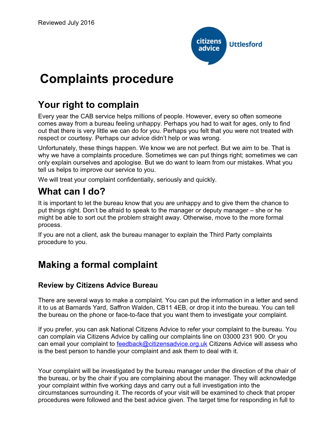 Your Right to Complain