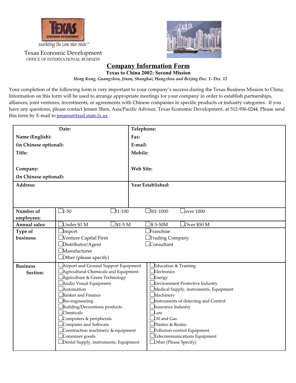 Company Information Form