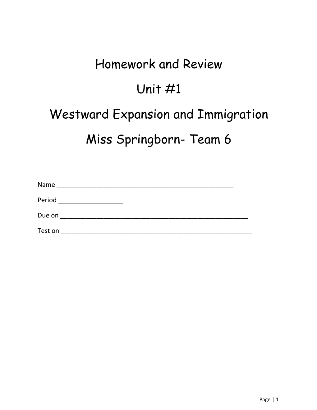 Westward Expansion and Immigration