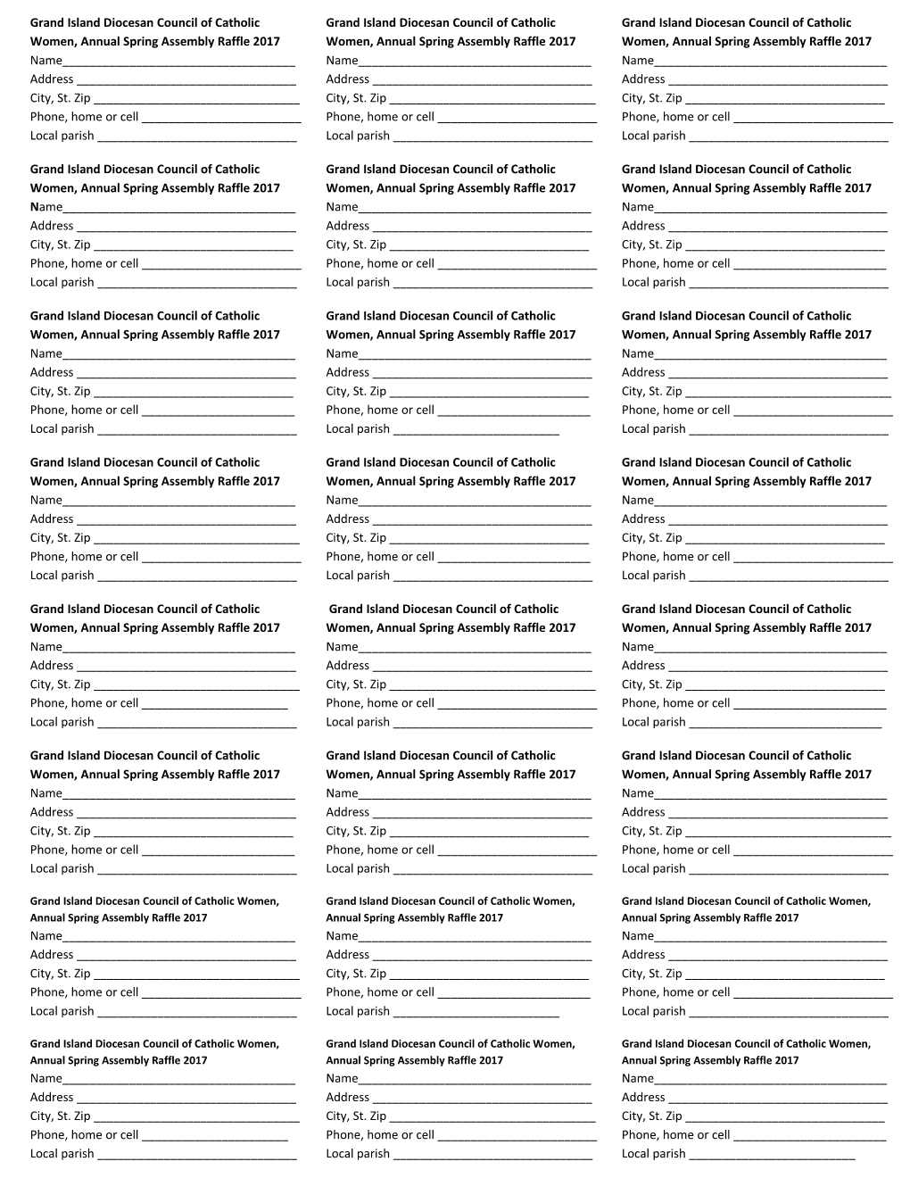 The Tickets Are Formatted to Fit Small Return Address Stickers