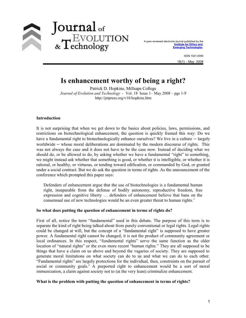Enhancement and Rights