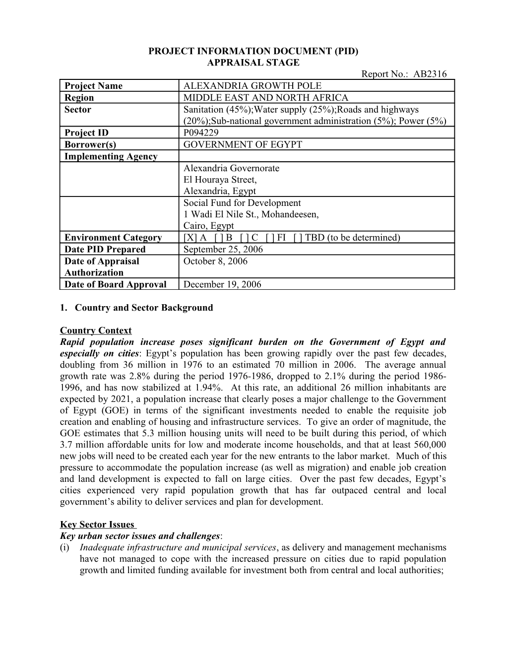 Project Information Document (Pid) s62