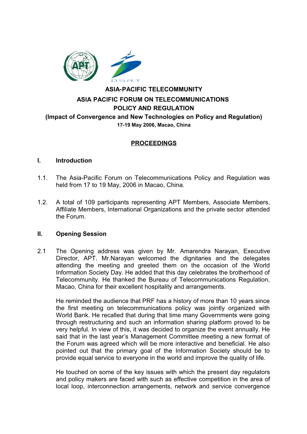Asia-Pacific Forum on Telecommunications Policy and Regulation s1