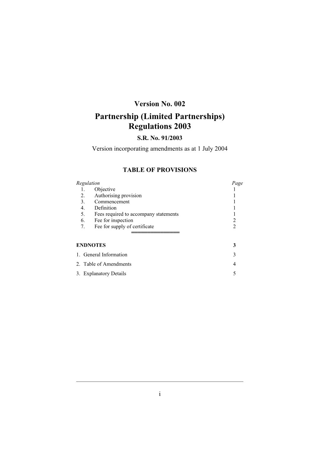 Partnership (Limited Partnerships) Regulations 2003