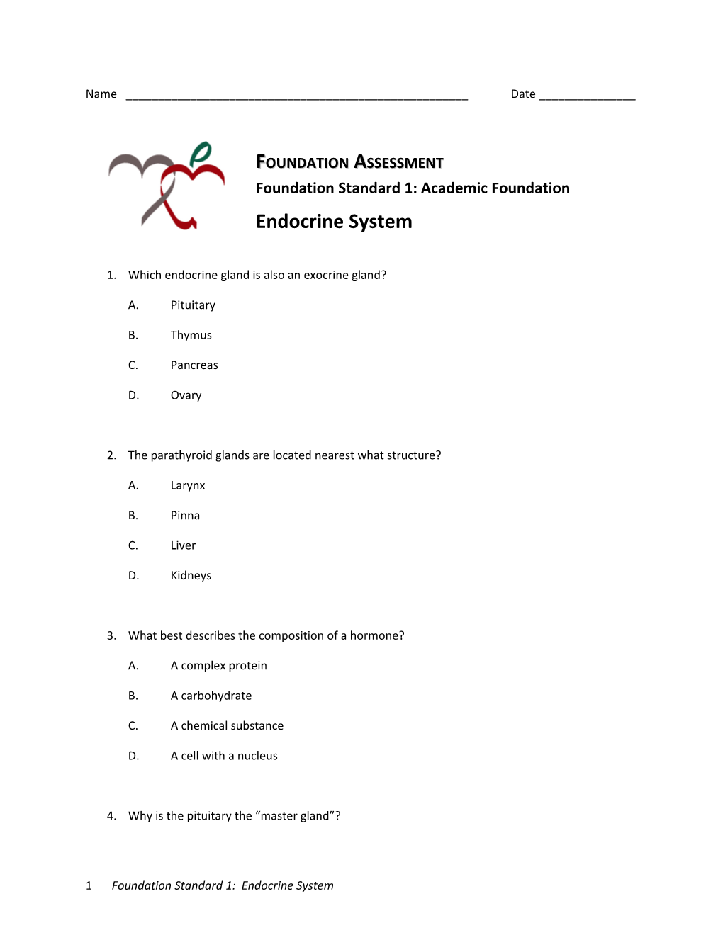 Foundation Standard 1: Academic Foundation s1