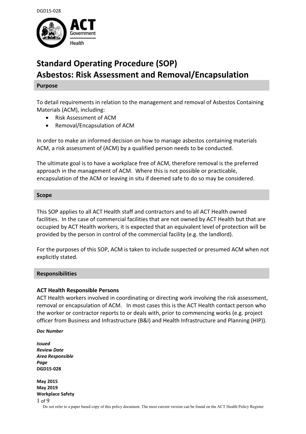 Asbestos - Risk Assessment and Removal