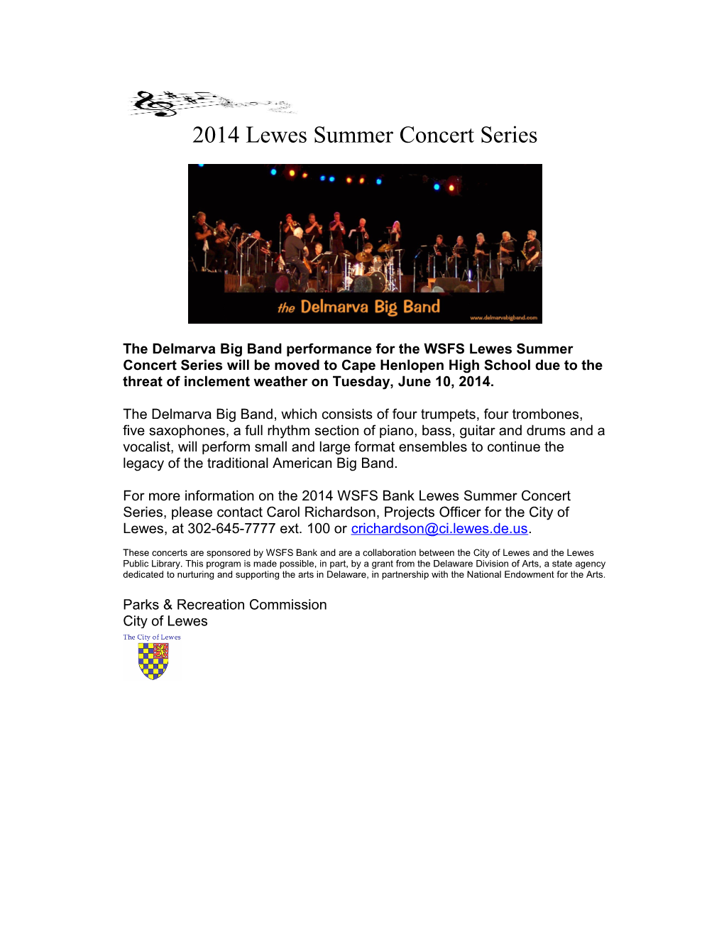 2014 Lewes Summer Concert Series