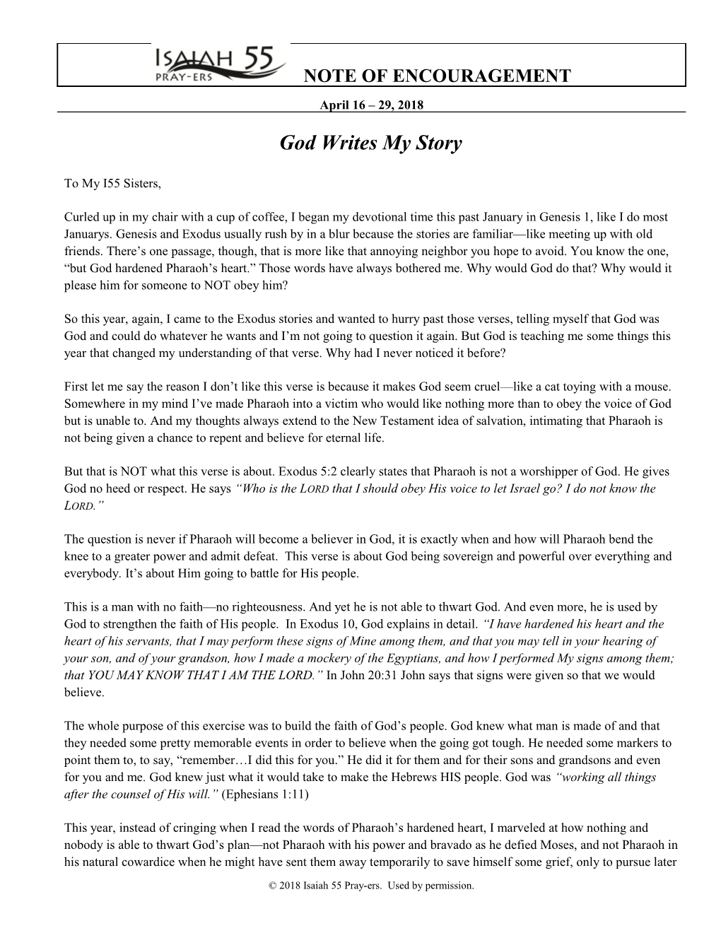 God Writes My Story