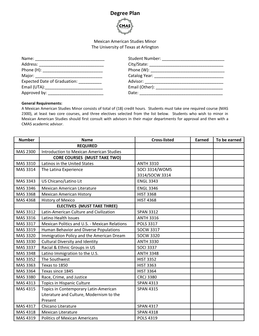 Mexican American Studies Minor s1