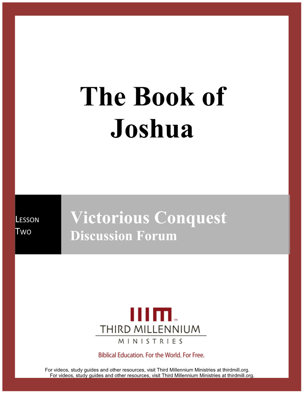 The Book of Joshua s1