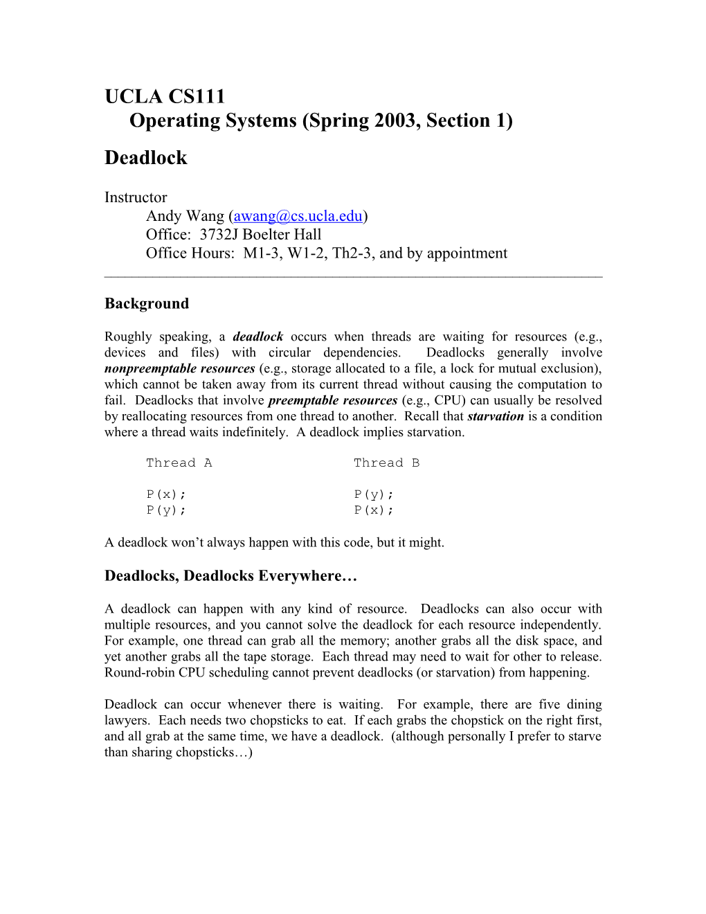 CS111 Operating System Principles s6