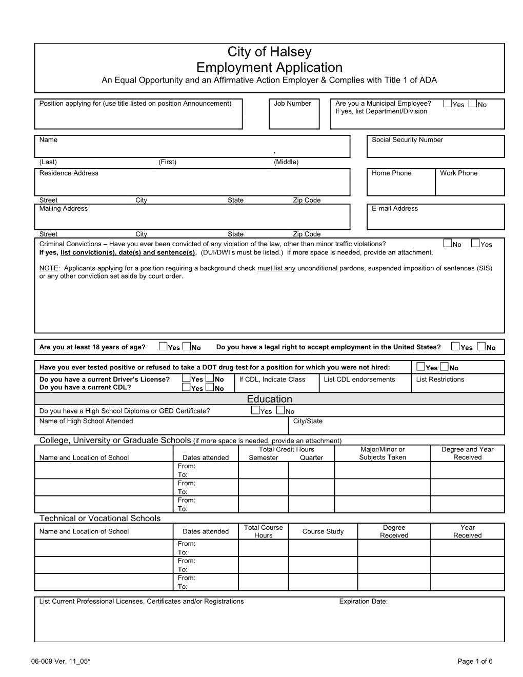 MOA Job Application Form