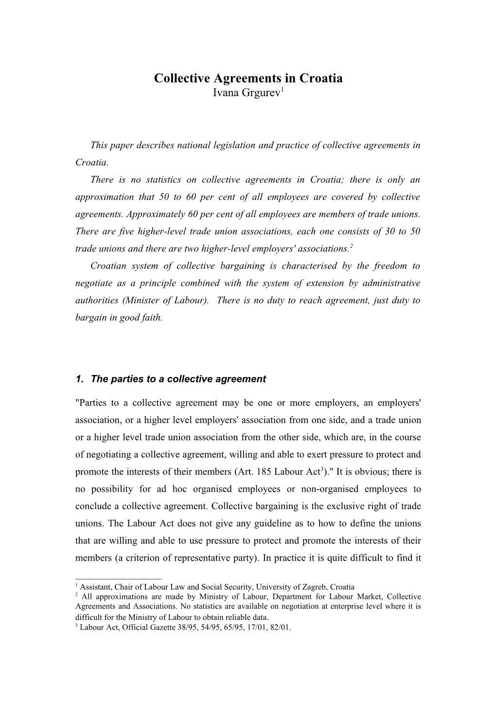 Collective Agreements in Croatia s1