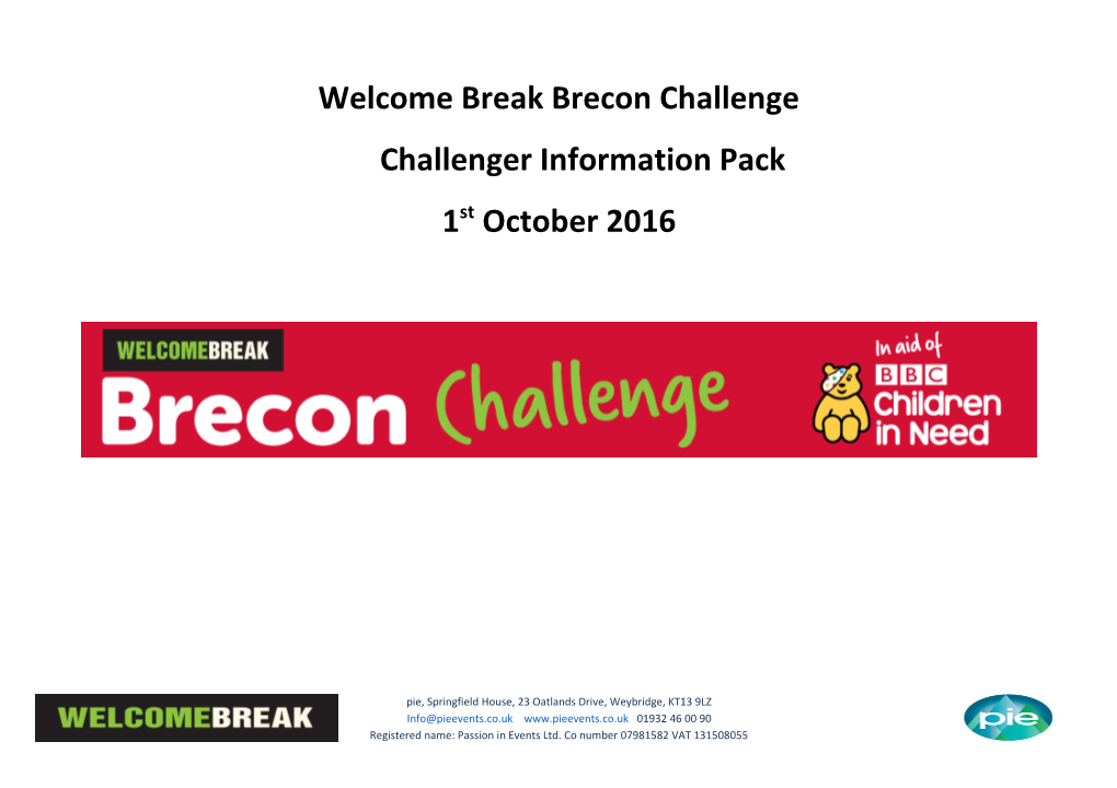Welcome Break Brecon Challenge