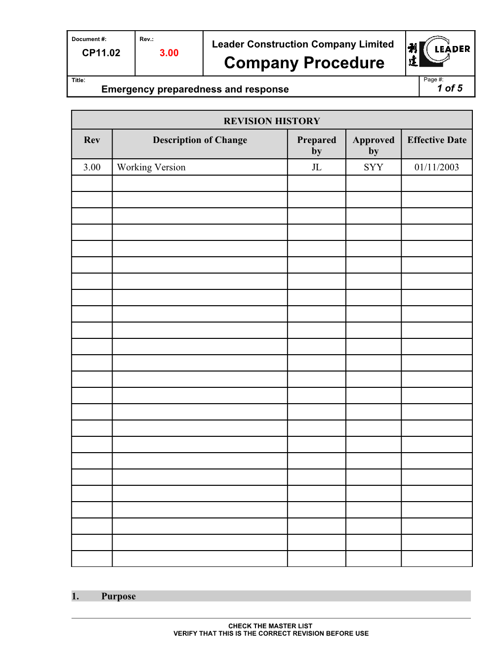 5.1 Identify Potential Accidents and Emergency Situations and Associated Environmental Impacts