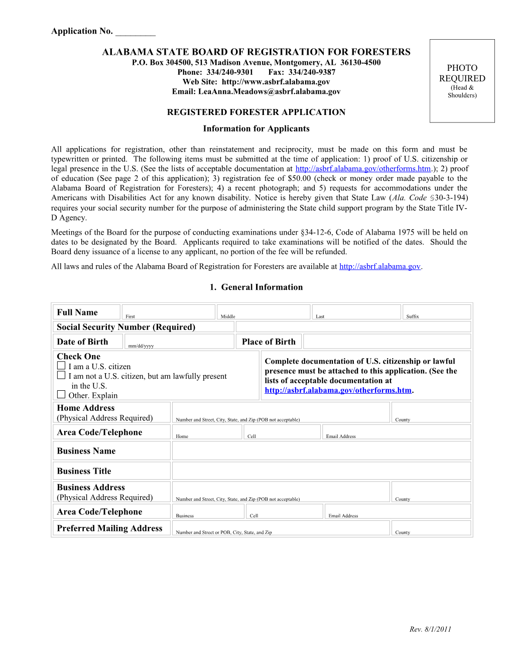 Alabama State Board of Registration for Foresters