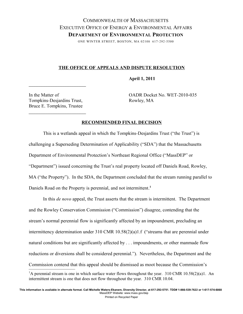 The Office of Appeals and Dispute Resolution s3