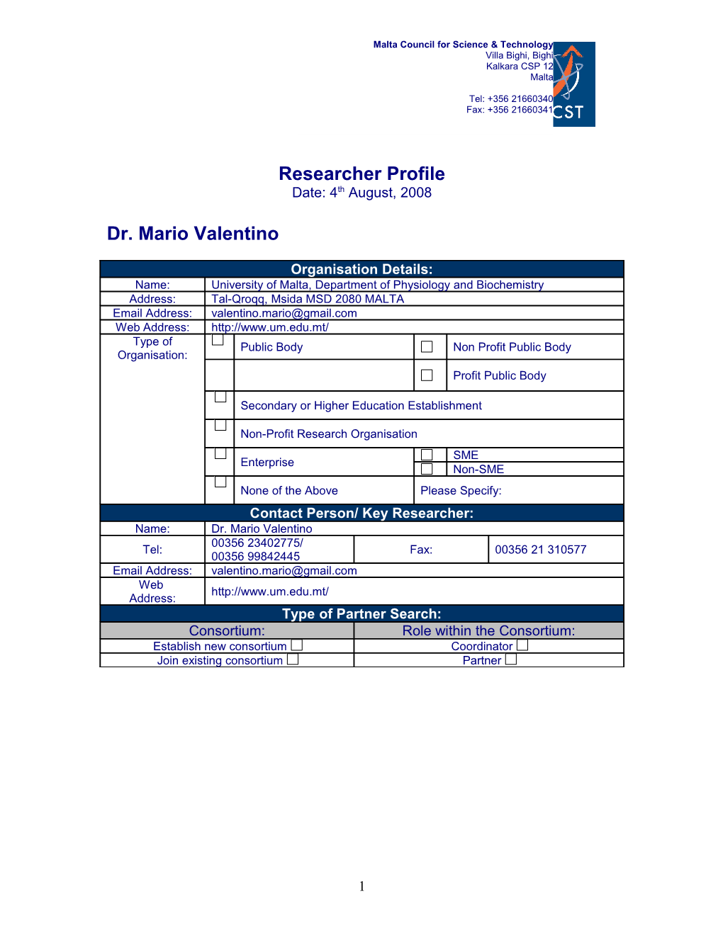 Partner Search Form s1