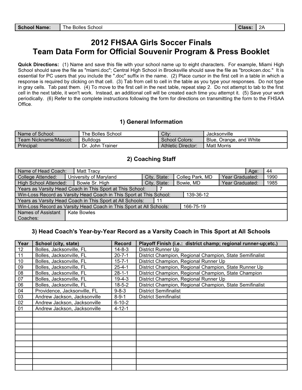 Team Data Form for Official Souvenir Program & Press Booklet s2